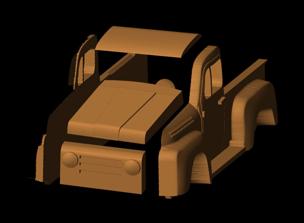 truck gluing front