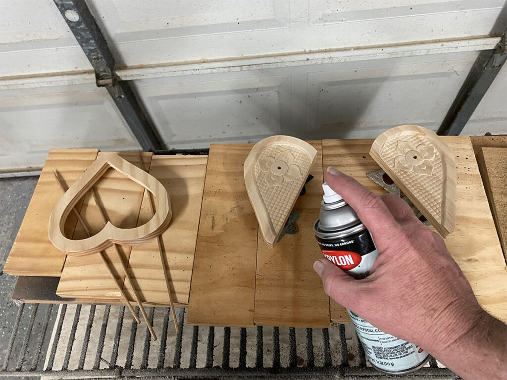 heart frame project spraying