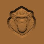 Ornamental Animal Head/Bust Series: Monkey 001