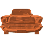 Classic American car front view