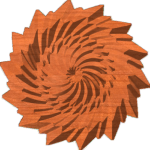 Faceted Daisy Diamond Spiral Rosette 003 A