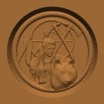 Native American Woman with Wolf