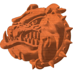Stylized Growling Bulldog