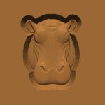 Ornamental Animal Head/Bust Series: Hippo