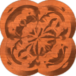 Scrolled Dove Clover Rosette 004 A