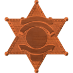 Six Point Police Badge 2 Blank PTN