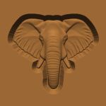 Ornamental Animal Head/Bust Series: Elephant