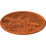 Cowboy Wrangler Pattern Oval