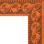 Neoclassic Antique Heart Rose Trim or Moulding Corner 001 A