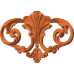 Shell and acanthus leaf ornamental center
