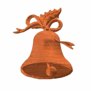 Bell with ribbon and holly holiday celebration