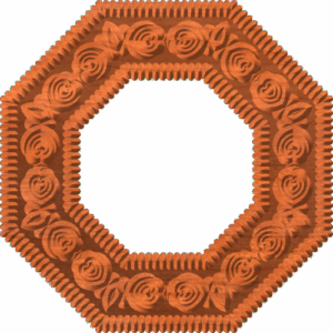 Neoclassic Heart Rose Frame of Border 001 A 