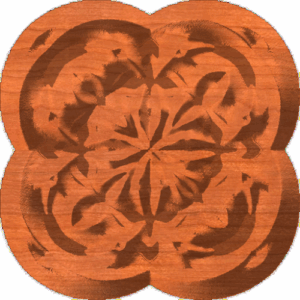 Scrolled Dove Clover Rosette 004 A 