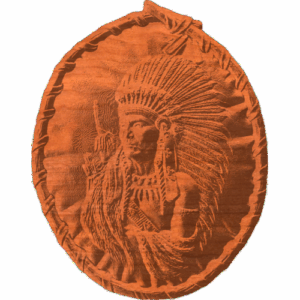 American Indian warrior Chief on Hide