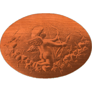 Cupid and Hearts on Oval