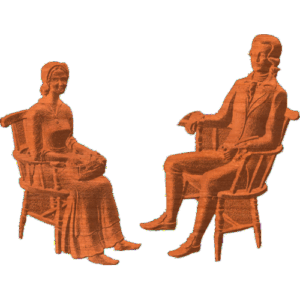 Colonial Couple Sitting - AB - 001