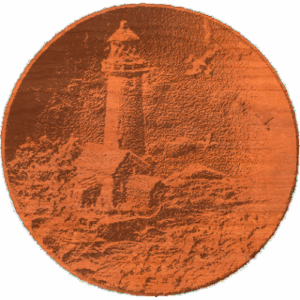 Lighthouse Scene - On Concave Disc - AB - 006
