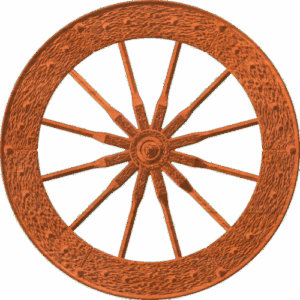 Old wagon wheel