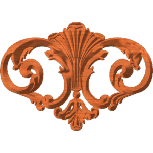 Shell and acanthus leaf ornamental center