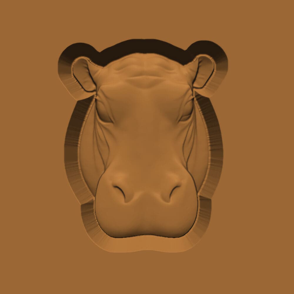 Ornamental Animal Head/Bust Series: Hippo