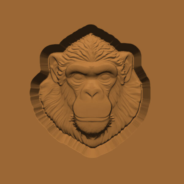 Ornamental Animal Head/Bust Series: Monkey 001