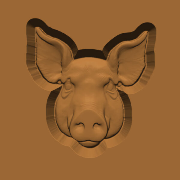 Ornamental Animal Head/Bust Series: Pig 001