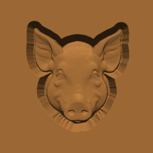Ornamental Animal Head/Bust Series: Pig 002