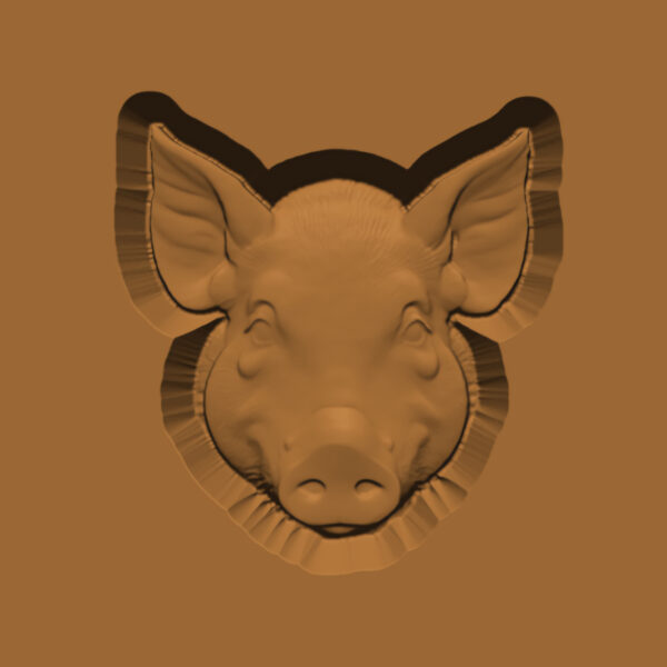 Ornamental Animal Head/Bust Series: Pig 002