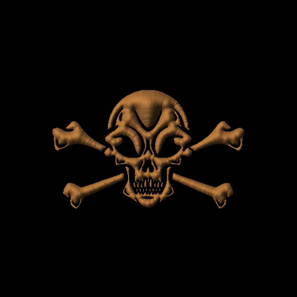 Skull and Cross Bones 3D