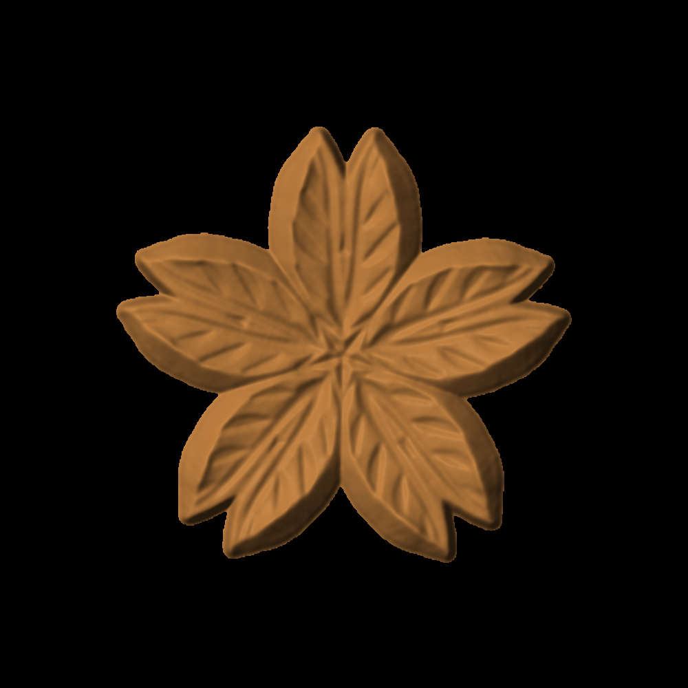 Hand Carved Leaf Rosette