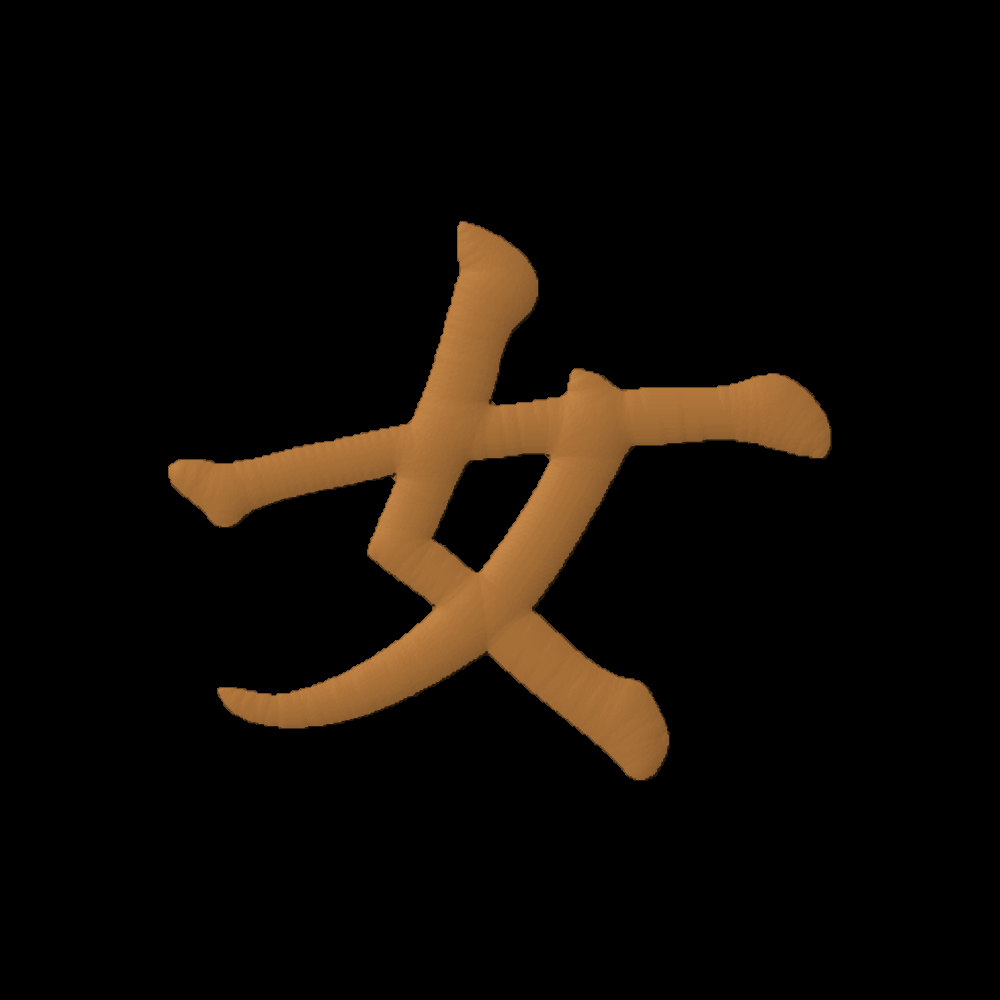 Chinese Oriental Calligraphy The Word Woman