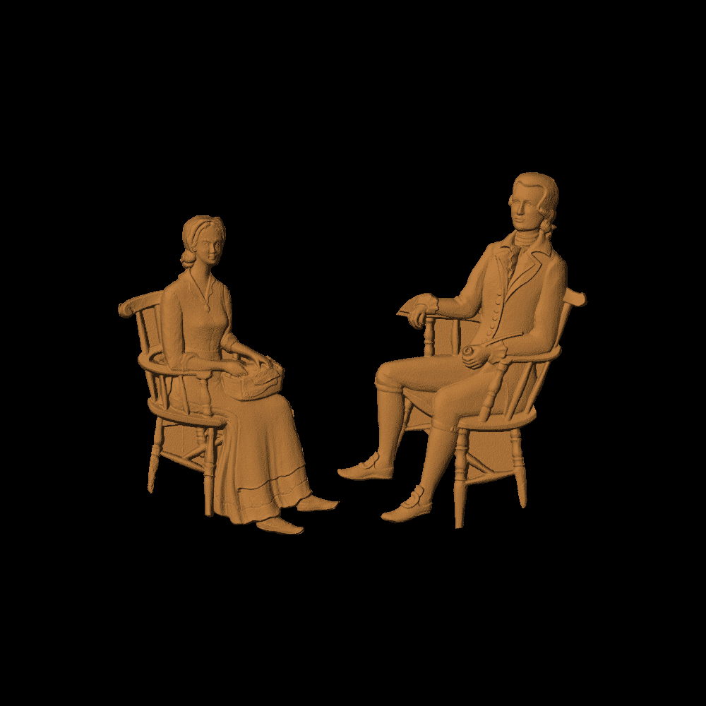 Colonial Couple Sitting - 1