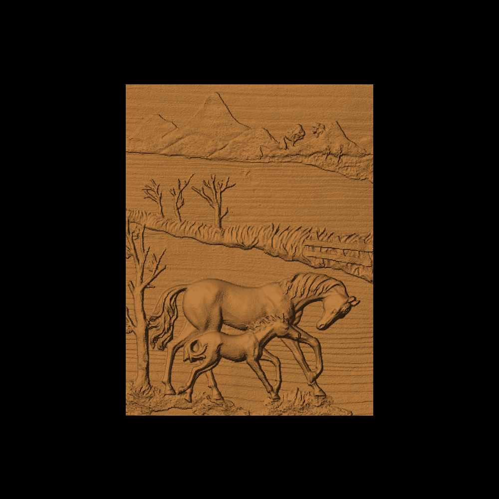 Horse and Colt Scene - No Edge Rise