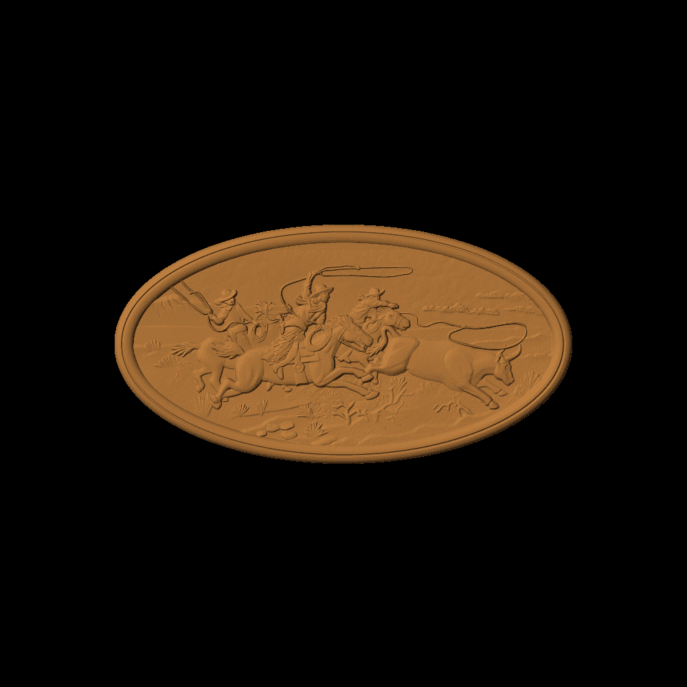 Cowboy Wrangler Pattern Oval