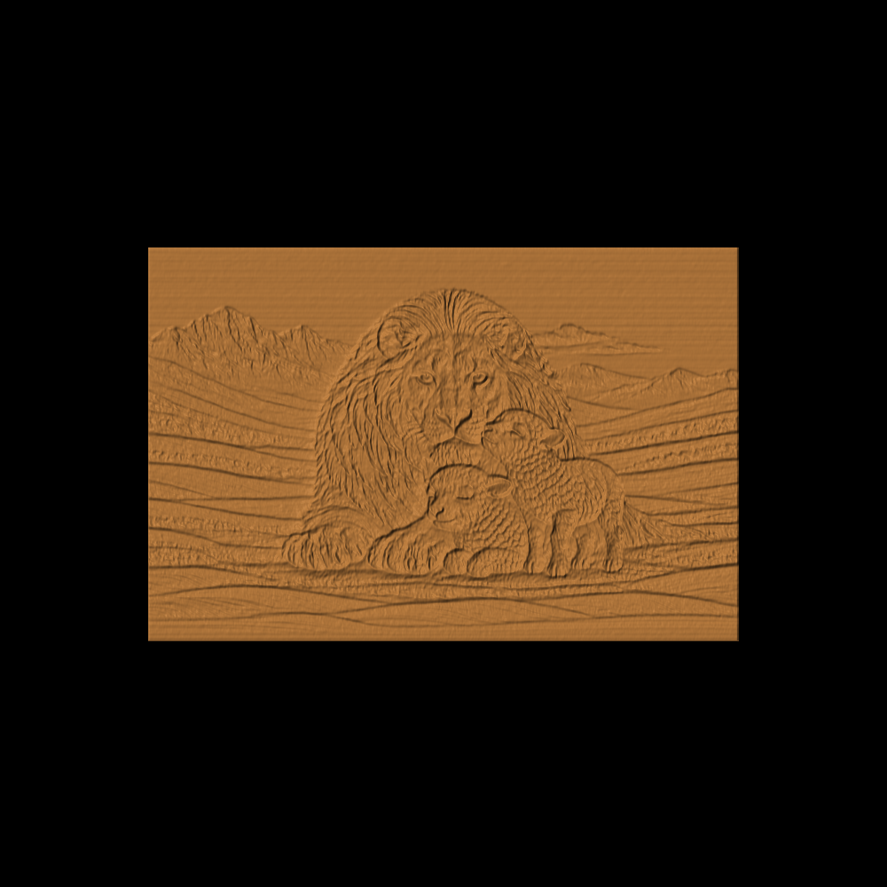 Lion and 2 Lambs